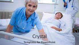  Presentation with nurse - PPT theme enhanced with spreading a blanket over patient background and a light blue colored foreground