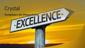  Presentation with excellence - PPT layouts featuring spreadsheet excel - excellence sign with a sunset background and a gold colored foreground