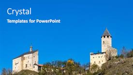  Presentation with italy - Slide set having sprechenstein-castle-south-tyrol-italy background and a gray colored foreground