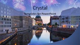  Presentation with new years - Amazing slide set having spree river in berlin backdrop and a light blue colored foreground