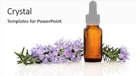  Presentation with aromatherapy oil - Slide set consisting of sprig with aromatherapy essential oil background and a white colored foreground