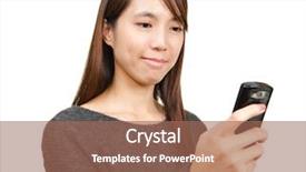  Presentation with mobile phone and germs - Slide set consisting of sprightly - girl text on mobile phone background and a  colored foreground