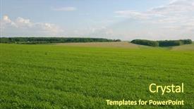  Presentation with blue green - Slide deck consisting of sprightly - green field and blue sky background and a tawny brown colored foreground
