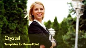  Presentation with park - Presentation design with sprightly - portrait of a smiling attractive background and a  colored foreground