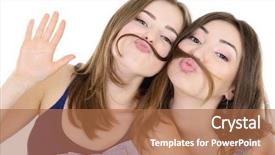  Presentation with teen girls - Theme consisting of sprightly - portrait of a two teen background and a coral colored foreground