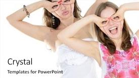  Presentation with teen girls - Cool new presentation with sprightly - portrait of a two teen backdrop and a white colored foreground