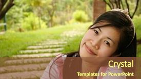  Presentation with smiling little girl - Amazing slide deck having sprightly - portrait of lovely smiling girl backdrop and a tawny brown colored foreground