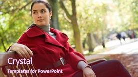  Presentation with young man and a woman - Presentation enhanced with sprightly - young caucasian woman sitting background and a  colored foreground