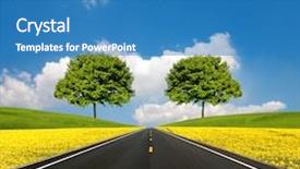  Presentation with perfect - Cool new presentation theme with spring ahead - road and perfect sunny day backdrop and a teal colored foreground