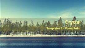 Presentation with winter road and branch - Slide set consisting of spring ahead - road in winter forest background and a  colored foreground