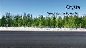  Presentation with winter evergreen forest - Beautiful PPT layouts featuring spring ahead - road in winter forest backdrop and a light blue colored foreground