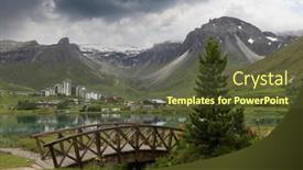  Presentation with tignes - Presentation design consisting of spring-and-summer-landscape-tignes background and a tawny brown colored foreground