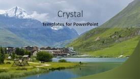  Presentation with tignes - Presentation theme featuring spring-and-summer-landscape-tignes background and a light blue colored foreground