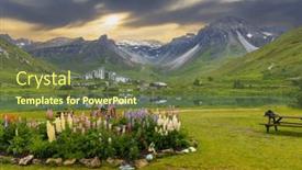  Presentation with tignes - Slides featuring spring-and-summer-landscape-tignes background and a tawny brown colored foreground