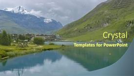  Presentation with tignes - Presentation theme enhanced with spring-and-summer-landscape-tignes background and a tawny brown colored foreground