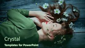  Presentation with cosmetics natural - Slide set featuring spring-and-summer-mood background and a tawny brown colored foreground