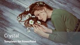  Presentation with cosmetics natural - PPT theme enhanced with spring-and-summer-mood background and a gray colored foreground