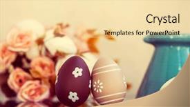  Presentation with horticulture spring easter - Colorful slides enhanced with spring background with easter egg backdrop and a lemonade colored foreground