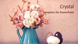  Presentation with horticulture spring easter - Audience pleasing PPT theme consisting of spring background with easter egg backdrop and a lemonade colored foreground