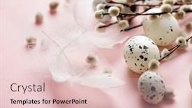  Presentation with quail - PPT theme consisting of spring-background-with-easter-quail background and a lemonade colored foreground