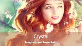  Presentation with red laser beam - Slide deck featuring spring beauty girl with long background and a coral colored foreground