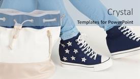  Presentation with ankle - Amazing PPT theme having spring-blue-women-s-ankle backdrop and a light blue colored foreground