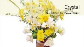  Presentation with clipping - Colorful PPT theme enhanced with spring bouquet isolated with clipping backdrop and a  colored foreground