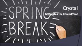  Presentation with spring break - Slide deck featuring spring break blackboard spring break background and a dark gray colored foreground