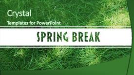  Presentation with spring break - Amazing presentation theme having spring break concept green grass backdrop and a forest green colored foreground