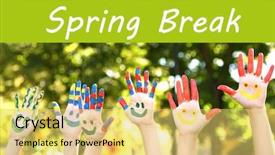  Presentation with colorful hands - Presentation theme featuring spring break concept smiling colorful background and a yellow colored foreground