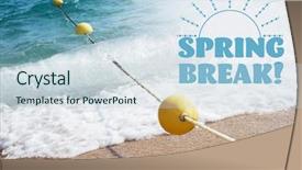  Presentation with spring break - PPT theme featuring spring break concept yellow buoy background and a lemonade colored foreground