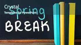  Presentation with spring break - Amazing slide set having spring break on blackboard additional backdrop and a  colored foreground