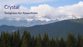  Presentation with calming nature - Theme featuring spring calm landscape with spruce background and a sky blue colored foreground