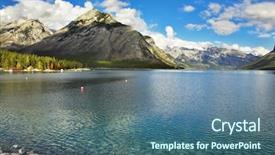  Presentation with free gas station - Beautiful presentation theme featuring spring campaign - boat station yachts and boats backdrop and a ocean colored foreground