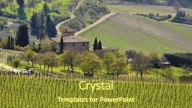 Presentation with old house - Amazing slide deck having spring campaign - old house surrounded by vineyard backdrop and a tawny brown colored foreground