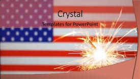  Presentation with usa flag - Amazing theme having spring campaign - sparkler on usa flag backdrop and a coral colored foreground