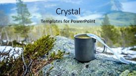  Presentation with titanium - Colorful slide deck enhanced with spring campaign - travel titanium cup lunch backdrop and a light blue colored foreground