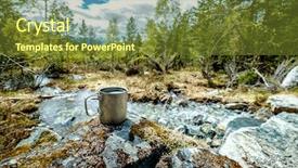  Presentation with titanium - Amazing PPT layouts having spring campaign - travel titanium cup lunch backdrop and a tawny brown colored foreground