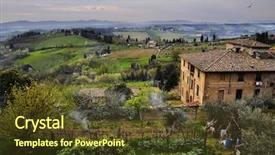  Presentation with tuscany - Theme consisting of spring campaign - tuscany landscape italy background and a tawny brown colored foreground