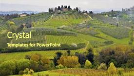  Presentation with tuscany - Theme with spring campaign - tuscany landscape italy background and a tawny brown colored foreground