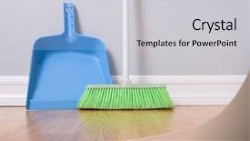  Presentation with spring break for kids - Amazing slides having spring cleaning broom against wall backdrop and a light gray colored foreground