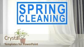  Presentation with house building plans - Audience pleasing presentation theme consisting of spring cleaning concept house plant backdrop and a  colored foreground