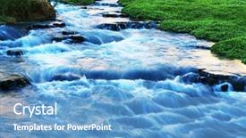  Presentation with spring water - Presentation design enhanced with spring creek in mountains background and a teal colored foreground