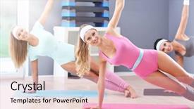  Presentation with women - Cool new slide set with spring dance - group of adult women working backdrop and a lemonade colored foreground