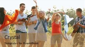  Presentation with dance beautiful couple dancing ballroom - Theme enhanced with spring dance - joyful smiling friends dancing background and a coral colored foreground