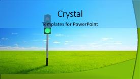  Presentation with traffic light - Beautiful PPT theme featuring spring day and traffic light backdrop and a light blue colored foreground