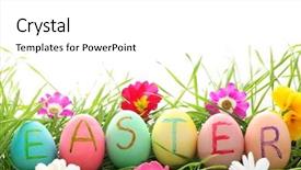  Presentation with daisy - Beautiful PPT theme featuring spring festival - easter eggs with daisy backdrop and a white colored foreground