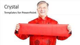  Presentation with old men - PPT theme consisting of spring festival - portrait of old men background and a  colored foreground