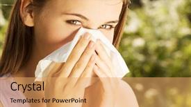  Presentation with tissue - Colorful PPT theme enhanced with spring fever - attractive young woman outdoor backdrop and a yellow colored foreground