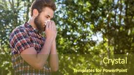  Presentation with nose - Colorful theme enhanced with spring fever - handsome hipster blowing his nose backdrop and a tawny brown colored foreground